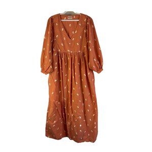 Bobo Choses Organic Cotton Dress Puff Sleeve Floral Maxi Milk Miad